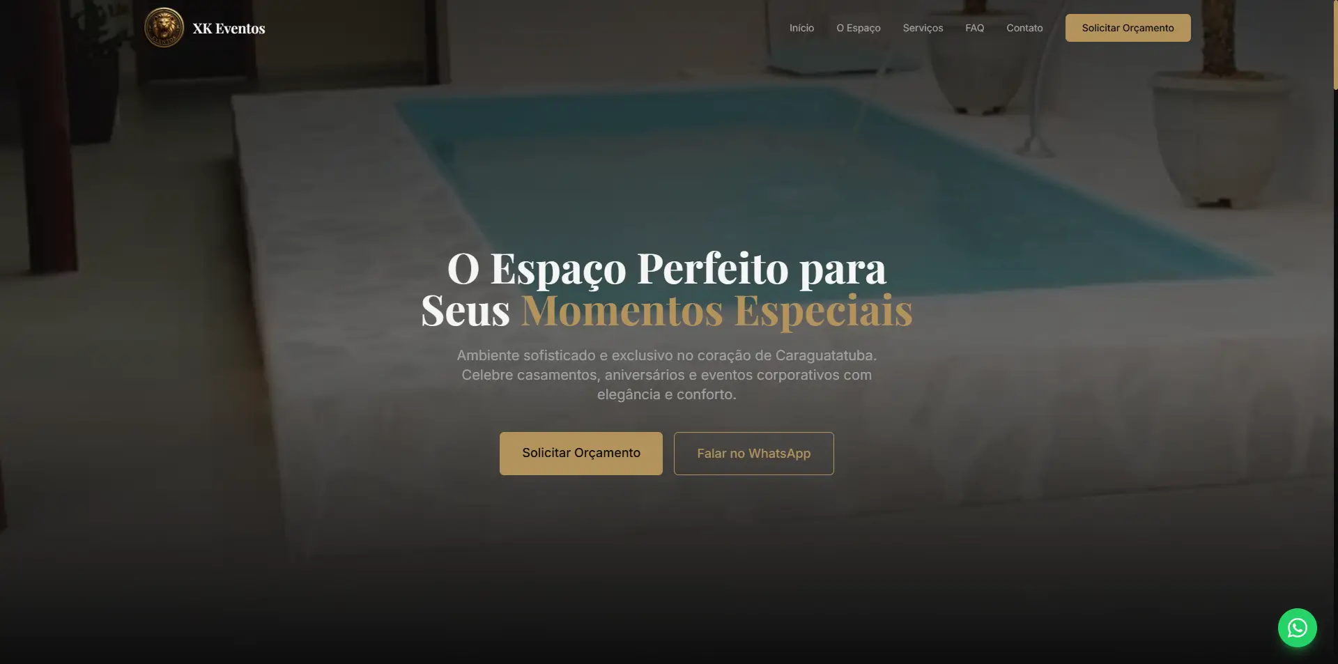 Preview do site XK Eventos